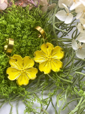 Cercei handmade - Florile galben