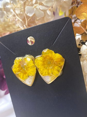 Cercei handmade - Flori galben