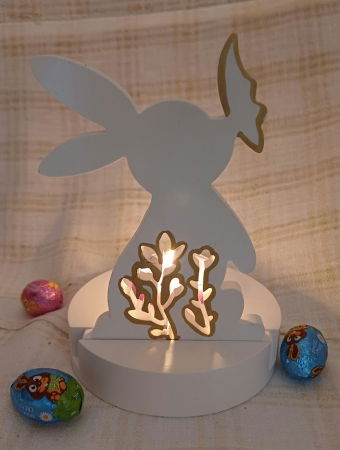 Iepuraș suport de lumanare din ceramică handmade