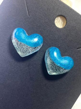 Cercei handmade - Inimoare albastre