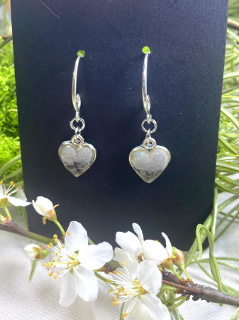 Cercei handmade - Inimoare roz transparenta