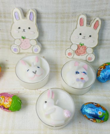 Lumanare / ceramica lucrata manual "Mini Bunny" [7]