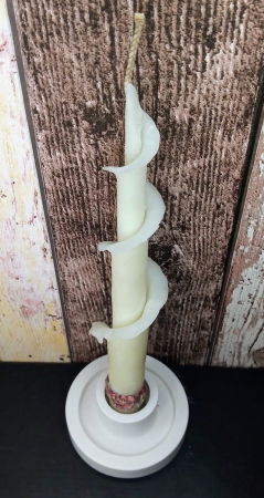 Lumanare decorativa din ceara naturala de albine + suport rotund din ceramica handmade [2]