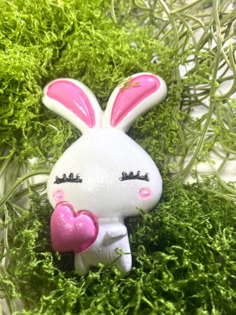 Magneți de frigider 'iepuras', din ceramica , lucrati si pictati manual. [3]