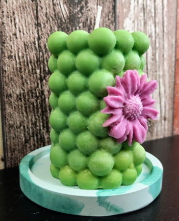 Lumanare parfumata din ceara de soia ecologica + farfurie ceramica handmade [1]