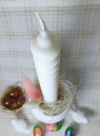 Ou din ceramica handmade + lumanare alba din ceara de soia [6]