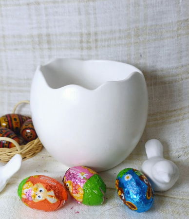 Ou din ceramica handmade + lumanare alba din ceara de soia [1]