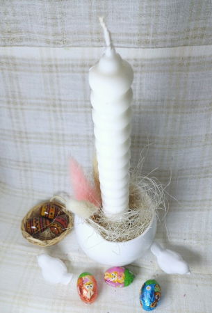 Ou din ceramica handmade + lumanare alba din ceara de soia [3]