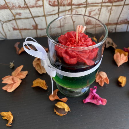 Lumanare parfumata, " Trandafir elegant ", in pahar  de sticla vintage. [2]