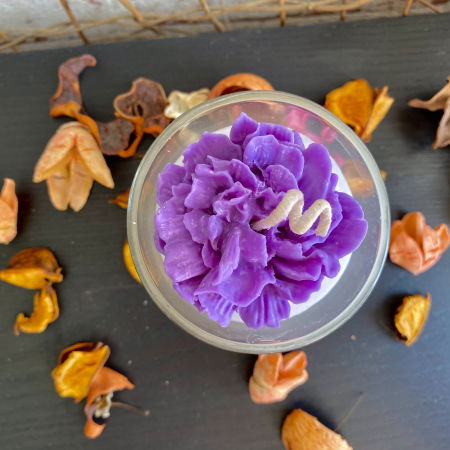 Lumanare parfumata " Pahar cu flori ", in recipient de sticla [1]