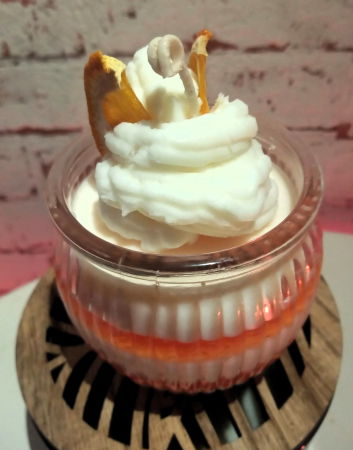 Lumanare parfumata, " Desert de portocale ", in pahar  de sticla vintage. [2]