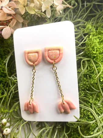 Cercei handmade - Lalea roz