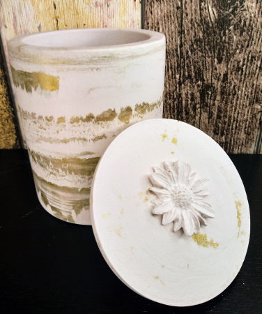 Ceramica handmade - Recipient mare, rotund, din ceramica cu capac - handmade