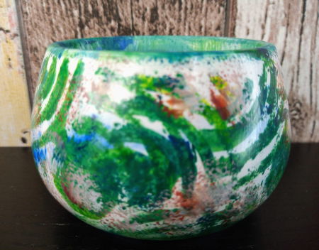 Recipient  -  " green bowl", pictat manual, din ceramica. [2]