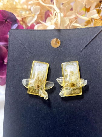 Cercei handmade - Flori tranparent