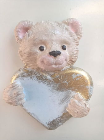 "Magneți de frigider din ceramica, "ursulet cu inimoare", lucrati si pictati manual. [1]