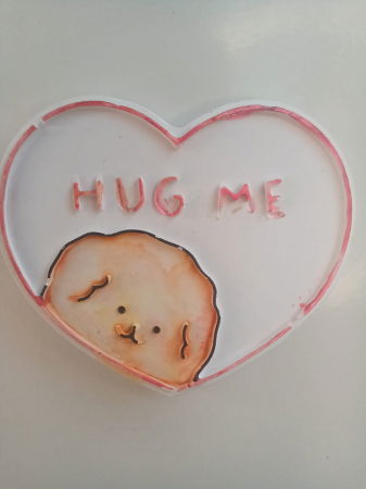 Magneți de frigider 'Hug Me', din ceramica , lucrati si pictati manual. [3]