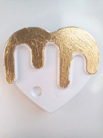 Magneți de frigider 'inimioare', din ceramica, lucrati si pictati manual. [3]