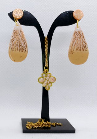 Set cercei si colier  "picături de culoare "