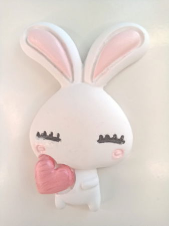 Magneți de frigider 'iepuras', din ceramica , lucrati si pictati manual. [9]