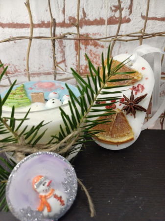 Set decorativ "Peisaj de iarna" plus cadou. [8]