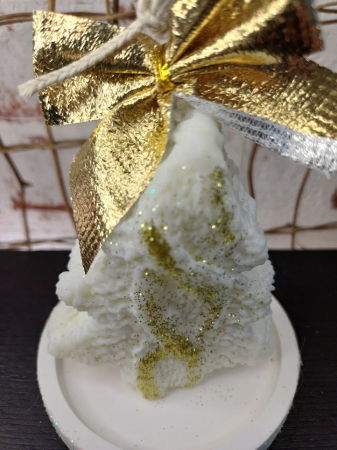 Set decorativ  Craciun - lumanare bradut plus suport ceramic. [5]