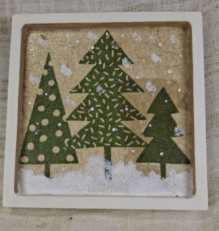 Set decorativ de Craciun - 'Brad & Rudolph' - lumanare plus suport din ceramica pictat manual [1]