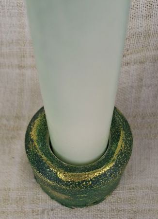 Set decorativ de Craciun - 'Long Candle 1' - lumanare plus suport din ceramica pictat manual [3]