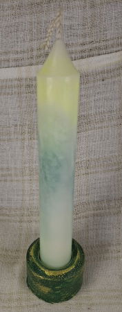 Set decorativ de Craciun - 'Long Candle 1' - lumanare plus suport din ceramica pictat manual [4]