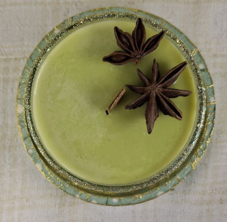 Set decorativ de Craciun - 'Merry Christmas' - lumanare plus suport din ceramica pictat manual [2]