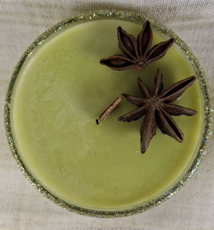 Set decorativ de Craciun - 'Merry Christmas' - lumanare plus suport din ceramica pictat manual [5]