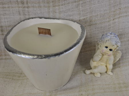 Set decorativ de Craciun - 'Urs Polar' - lumanare plus suport din ceramica pictat manual [2]