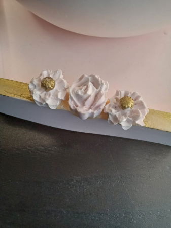 Set decorativ - farfurie cu flori aurii [3]