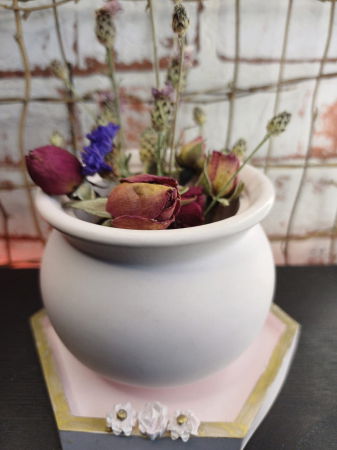 Set decorativ - farfurie cu flori aurii [8]