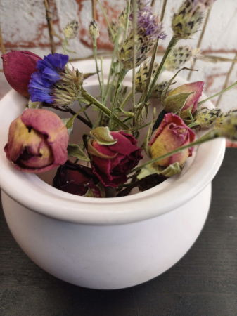 Set decorativ - farfurie cu flori aurii [4]