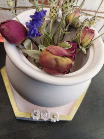 Set decorativ - farfurie cu flori aurii [7]