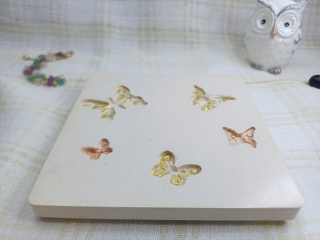 Set decorativ -  lumanare in recipient  rotund plus coaster din ceramica. [7]