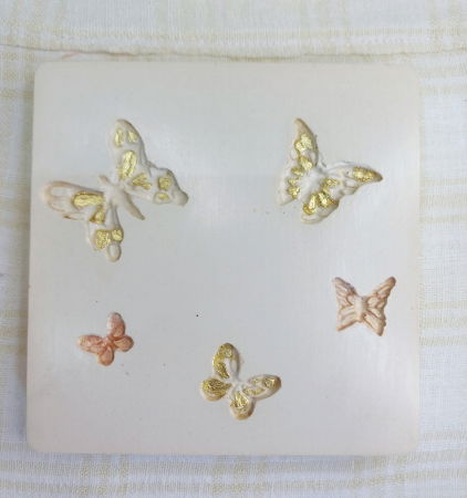 Set decorativ -  lumanare in recipient  rotund plus coaster din ceramica. [3]