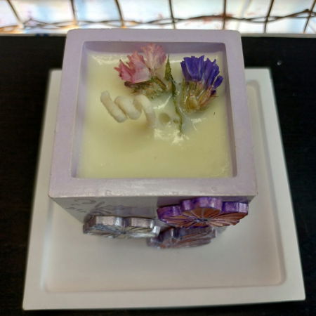 Set decorativ pahar mov cu floricele [25]