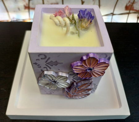 Set decorativ pahar mov cu floricele [16]