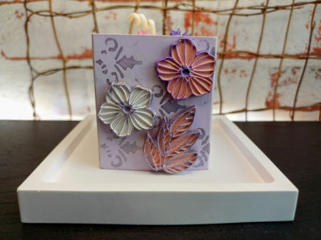 Set decorativ pahar mov cu floricele [26]