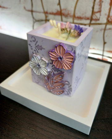 Set decorativ pahar mov cu floricele [12]