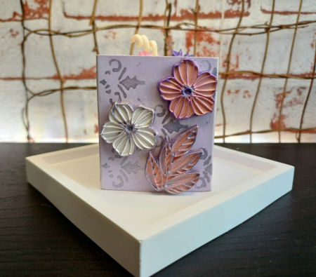 Set decorativ pahar mov cu floricele [14]