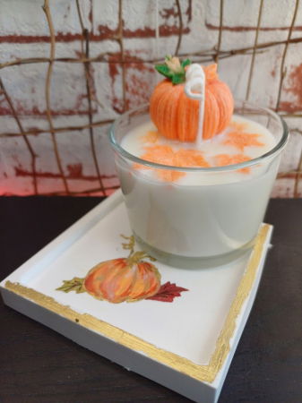 In recipient din sticla - Set decorativ " emotii de toamna " - 1