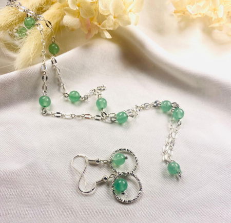 Set lantisor si cercei "aventurin" [1]