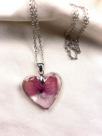 Set lanțisor și cercei  'hortensie roz' [2]