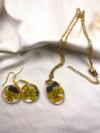 Set lantisor si cercei 'panselute'. [3]