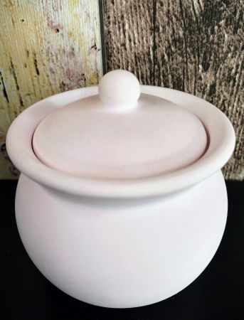 Recipient rotund din ceramica cu capac - handmade [1]