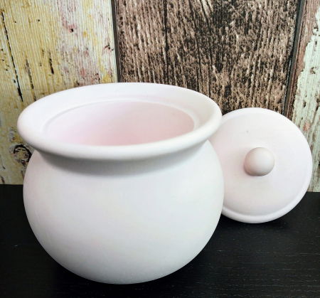 Recipient rotund din ceramica cu capac - handmade [4]
