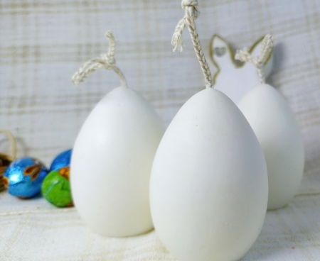 Suport de oua din ceramica handmade + 3 lumanari albe " ousoare parfumate " [2]